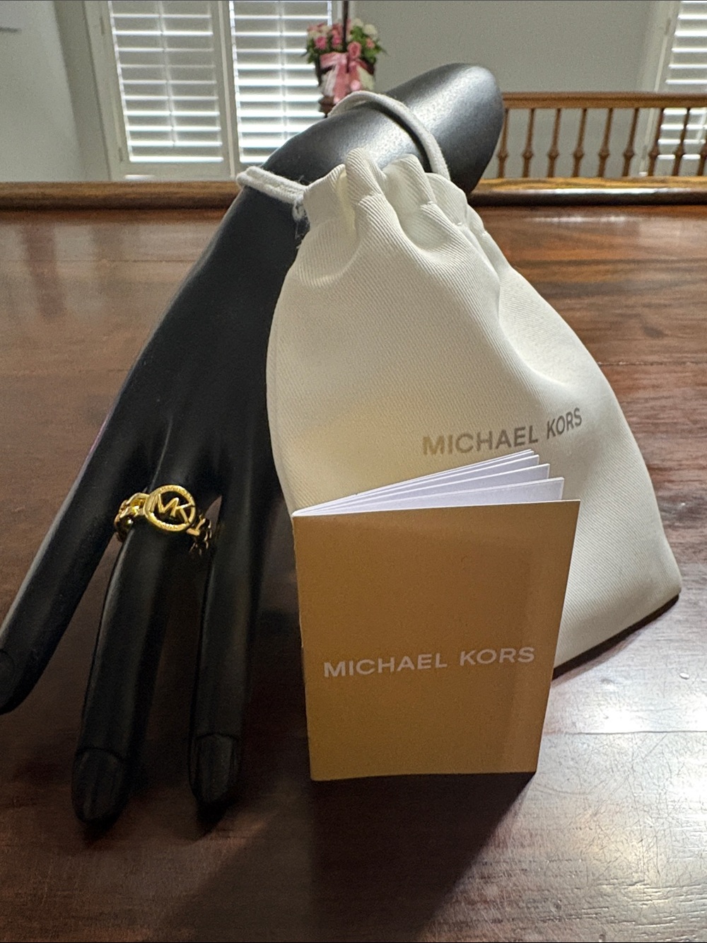 MICHAEL KORS Gold-tone MK Logo Chain-Link Ring